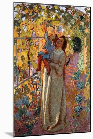 Mother and Child under the Vine, Mere et Enfant sous la Vigne-Maurice Denis-Mounted Giclee Print