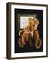 Mother and Child, Unique Golden Brown Plush Teddy Bears-null-Framed Giclee Print