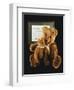 Mother and Child, Unique Golden Brown Plush Teddy Bears-null-Framed Giclee Print