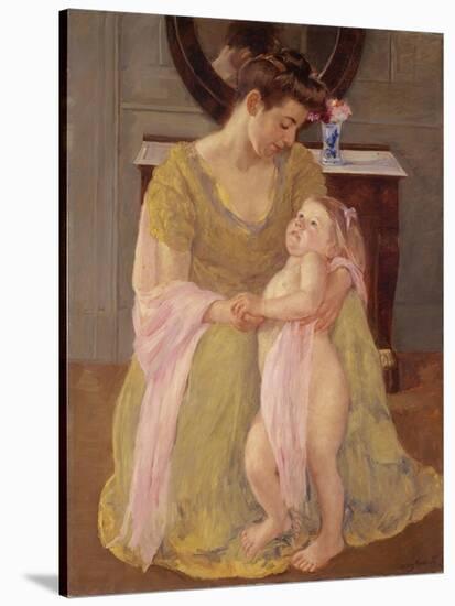 Mother and Child with a Rose Scarf, c.1908-Mary Stevenson Cassatt-Stretched Canvas