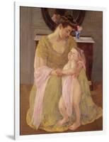 Mother and Child with a Rose Scarf, c.1908-Mary Stevenson Cassatt-Framed Giclee Print