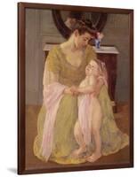 Mother and Child with a Rose Scarf, c.1908-Mary Stevenson Cassatt-Framed Giclee Print