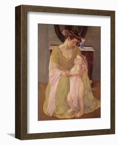 Mother and Child with a Rose Scarf, c.1908-Mary Stevenson Cassatt-Framed Giclee Print