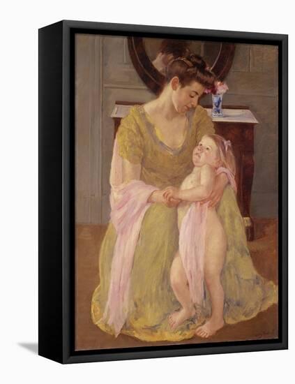 Mother and Child with a Rose Scarf, c.1908-Mary Stevenson Cassatt-Framed Stretched Canvas