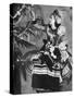 Mother and Child with Christmas Tree, Matyo People, Miskole, Hungary, 1936-null-Stretched Canvas