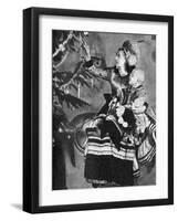 Mother and Child with Christmas Tree, Matyo People, Miskole, Hungary, 1936-null-Framed Giclee Print
