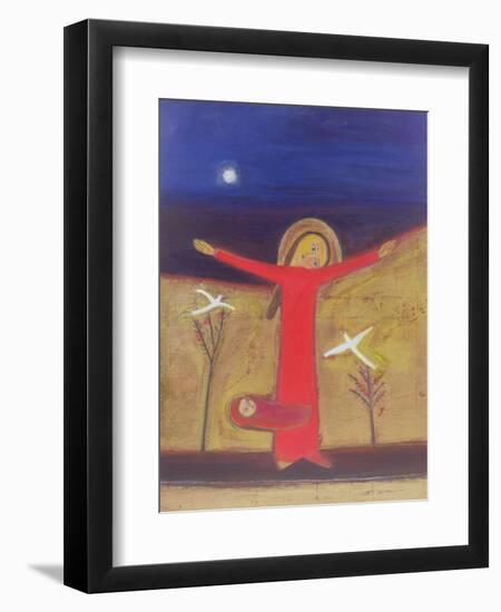 Mother and Child with Doves, 2002-Roya Salari-Framed Premium Giclee Print