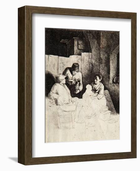 Mother and Child with Peasants in a Tavern-Cornelis Bega-Framed Giclee Print