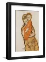 Mother and Child-Egon Schiele-Framed Art Print