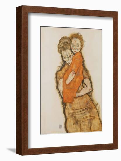 Mother and Child-Egon Schiele-Framed Art Print