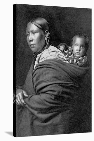 Mother and Child-Edward S^ Curtis-Stretched Canvas
