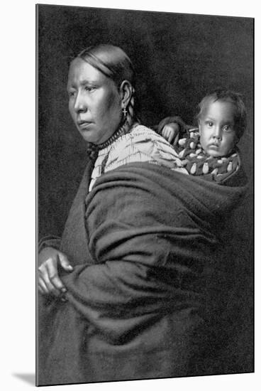 Mother and Child-Edward S^ Curtis-Mounted Photographic Print