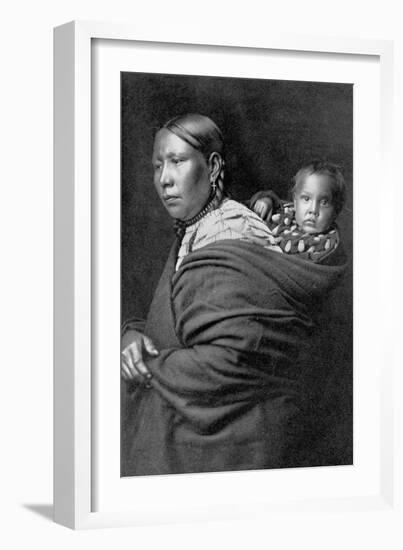 Mother and Child-Edward S^ Curtis-Framed Photographic Print