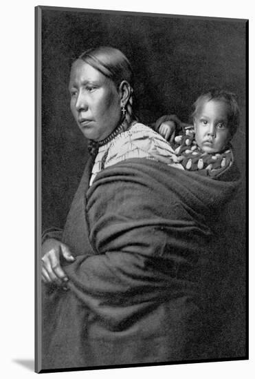 Mother and Child-Edward S^ Curtis-Mounted Photographic Print