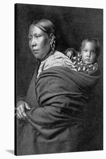 Mother and Child-Edward S^ Curtis-Stretched Canvas