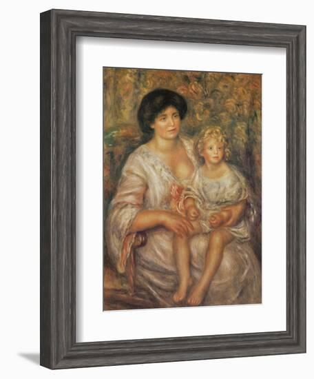 Mother and Child-Pierre-Auguste Renoir-Framed Art Print