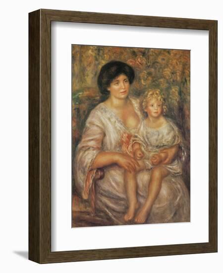 Mother and Child-Pierre-Auguste Renoir-Framed Art Print