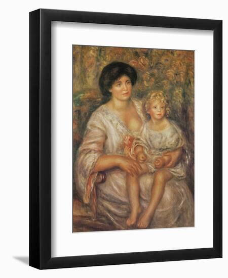 Mother and Child-Pierre-Auguste Renoir-Framed Art Print