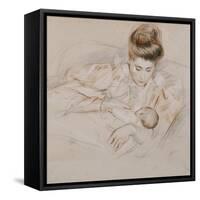 Mother and Child-Paul Cesar Helleu-Framed Stretched Canvas