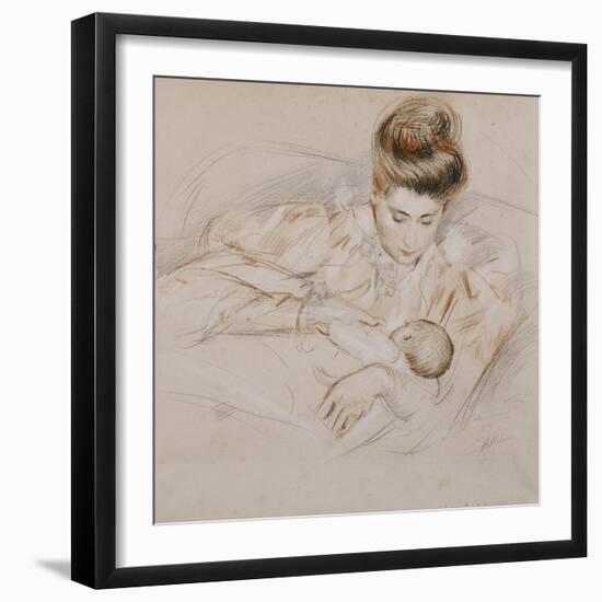 Mother and Child-Paul Cesar Helleu-Framed Giclee Print