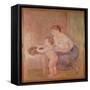 Mother and Child-Pierre-Auguste Renoir-Framed Stretched Canvas