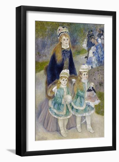 Mother and Children (La Promenad), 1874-1876-Pierre-Auguste Renoir-Framed Giclee Print
