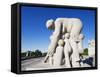 Mother and Children, Stone Sculpture By Emanuel Vigeland, Vigeland Park, Oslo, Norway, Scandinavia-Christian Kober-Framed Stretched Canvas