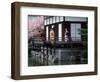 Mother and Daughter at Shobi-Kan Teahouse, Garden at Heian Shrine During Cherry Blossom Festival-Nancy & Steve Ross-Framed Photographic Print