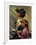 Mother and Daughter Singing in Church-Norman Rockwell-Framed Giclee Print