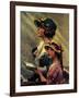 Mother and Daughter Singing in Church-Norman Rockwell-Framed Giclee Print