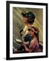 Mother and Daughter Singing in Church-Norman Rockwell-Framed Giclee Print