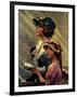 Mother and Daughter Singing in Church-Norman Rockwell-Framed Giclee Print