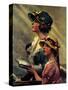 Mother and Daughter Singing in Church-Norman Rockwell-Stretched Canvas