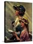 Mother and Daughter Singing in Church-Norman Rockwell-Stretched Canvas