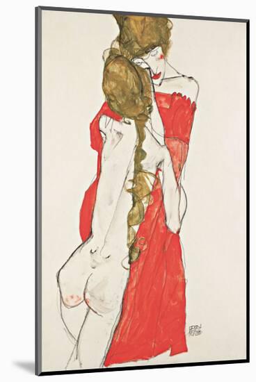 Mother and Daughter-Egon Schiele-Mounted Giclee Print