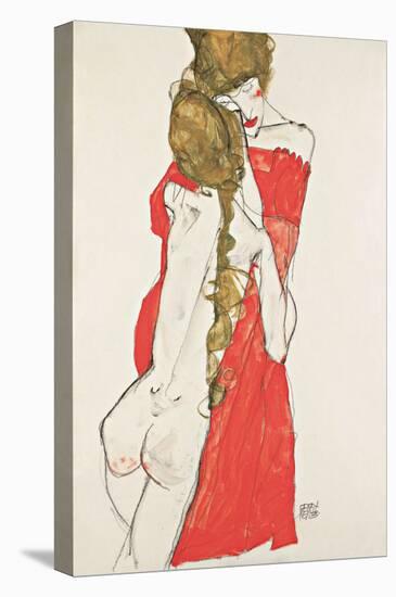 Mother and Daughter-Egon Schiele-Stretched Canvas
