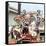 Mother and Daughters as Tourists in Tijuana, Mexico, Ca. 1967-null-Framed Stretched Canvas