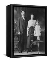 Mother and Father Pose with their Three Year Old Girl, Ca. 1922-null-Framed Stretched Canvas