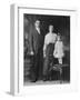 Mother and Father Pose with their Three Year Old Girl, Ca. 1922-null-Framed Photographic Print