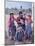 Mother and Four Children Wearing Derby Hats, Playing with Ball of Yarn, Andean Highlands of Bolivia-Bill Ray-Mounted Premium Photographic Print