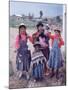 Mother and Four Children Wearing Derby Hats, Playing with Ball of Yarn, Andean Highlands of Bolivia-Bill Ray-Mounted Photographic Print