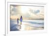 Mother and Her Little Daughter Walking along a Beach on Sunset-BlueOrange Studio-Framed Photographic Print