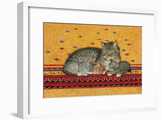 Mother and Kittens-Janet Pidoux-Framed Giclee Print