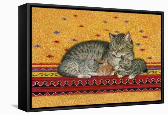 Mother and Kittens-Janet Pidoux-Framed Stretched Canvas