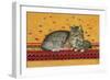 Mother and Kittens-Janet Pidoux-Framed Premium Giclee Print