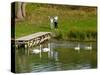 Mother and Son on Saone River, France-Lisa S. Engelbrecht-Stretched Canvas