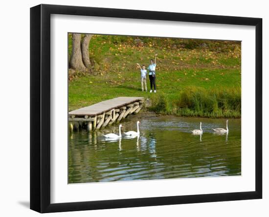 Mother and Son on Saone River, France-Lisa S. Engelbrecht-Framed Photographic Print