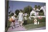 Mother and Son Walking by Christmas Decorations on Yards-William P. Gottlieb-Mounted Photographic Print