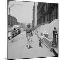 Mother and Son Walking Down Brooklyn Street Together, NY, 1949-Ralph Morse-Mounted Photographic Print