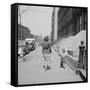 Mother and Son Walking Down Brooklyn Street Together, NY, 1949-Ralph Morse-Framed Stretched Canvas